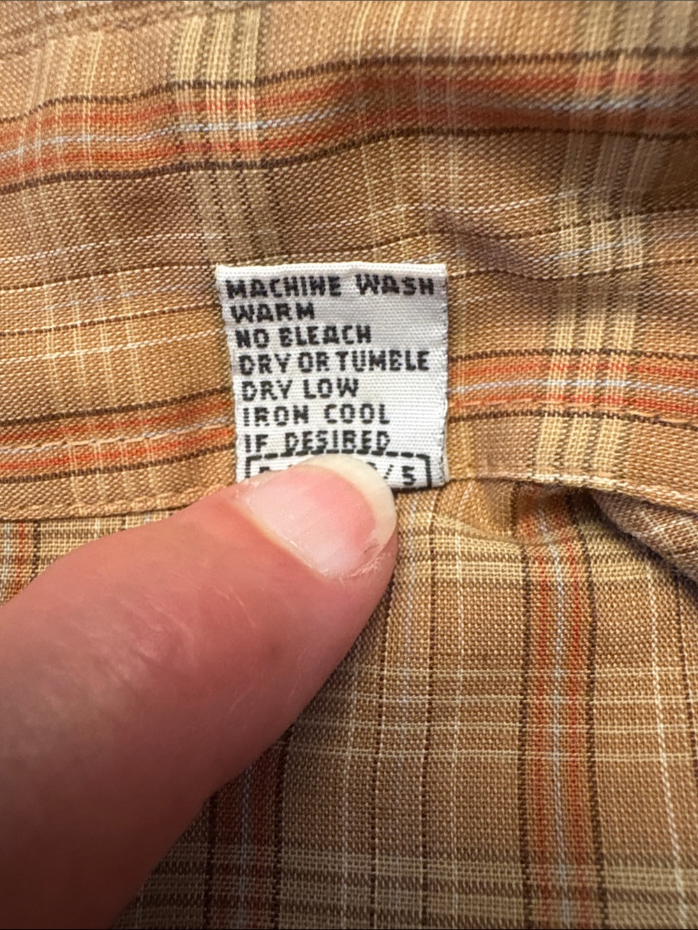 π Authentic Western Menβs Orange/Tan Plaid Snap-Up Short-Sleeve Shirt Size 17.5 - Picture 16 of 16
